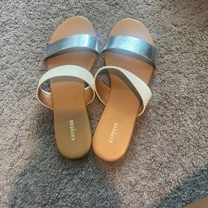 White and silver sandals